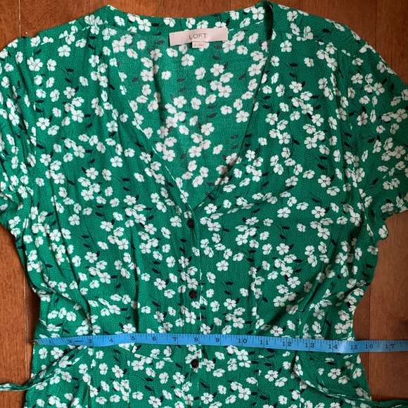 LOFT green floral midi dress - Picture 6 of 7